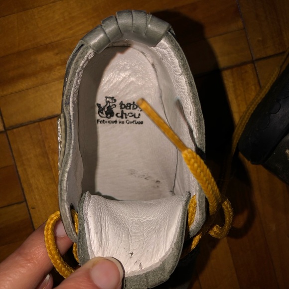 Sporty Gray and Yellow Ankle leather Boots - Picture 8 of 9